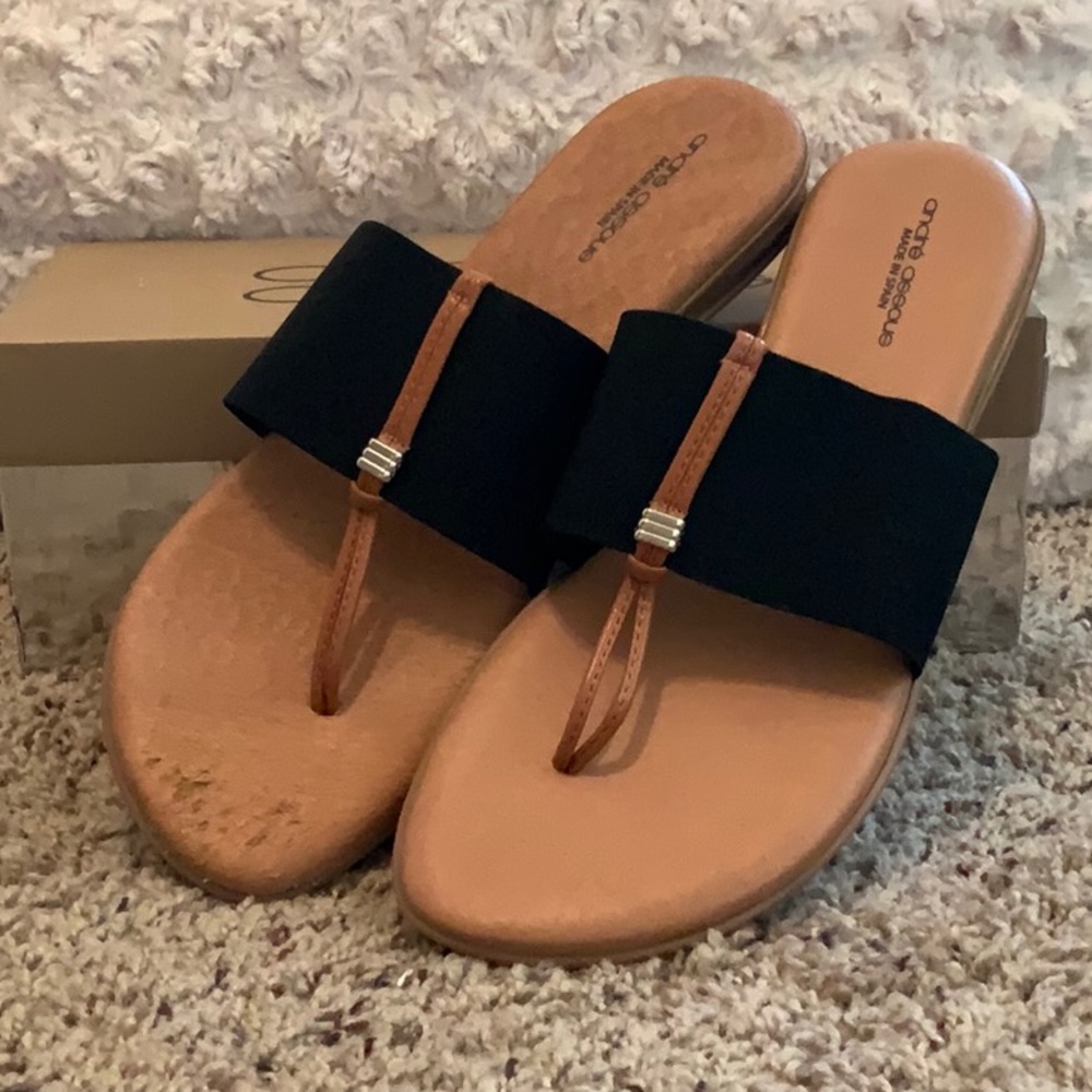André Assous Black Sandals